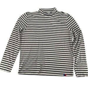 Kule Shirt Mister The Turtleneck Large Cream Navy Blue Striped Good